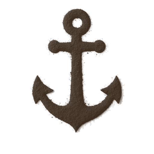 Anchor, drawn in coffee grounds
